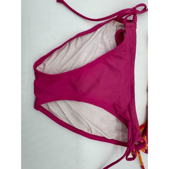 Victoria's Secret Womens Hipster Tie Bikini Set Size M Multicolor Stripe Stretch - Picture 6 of 11
